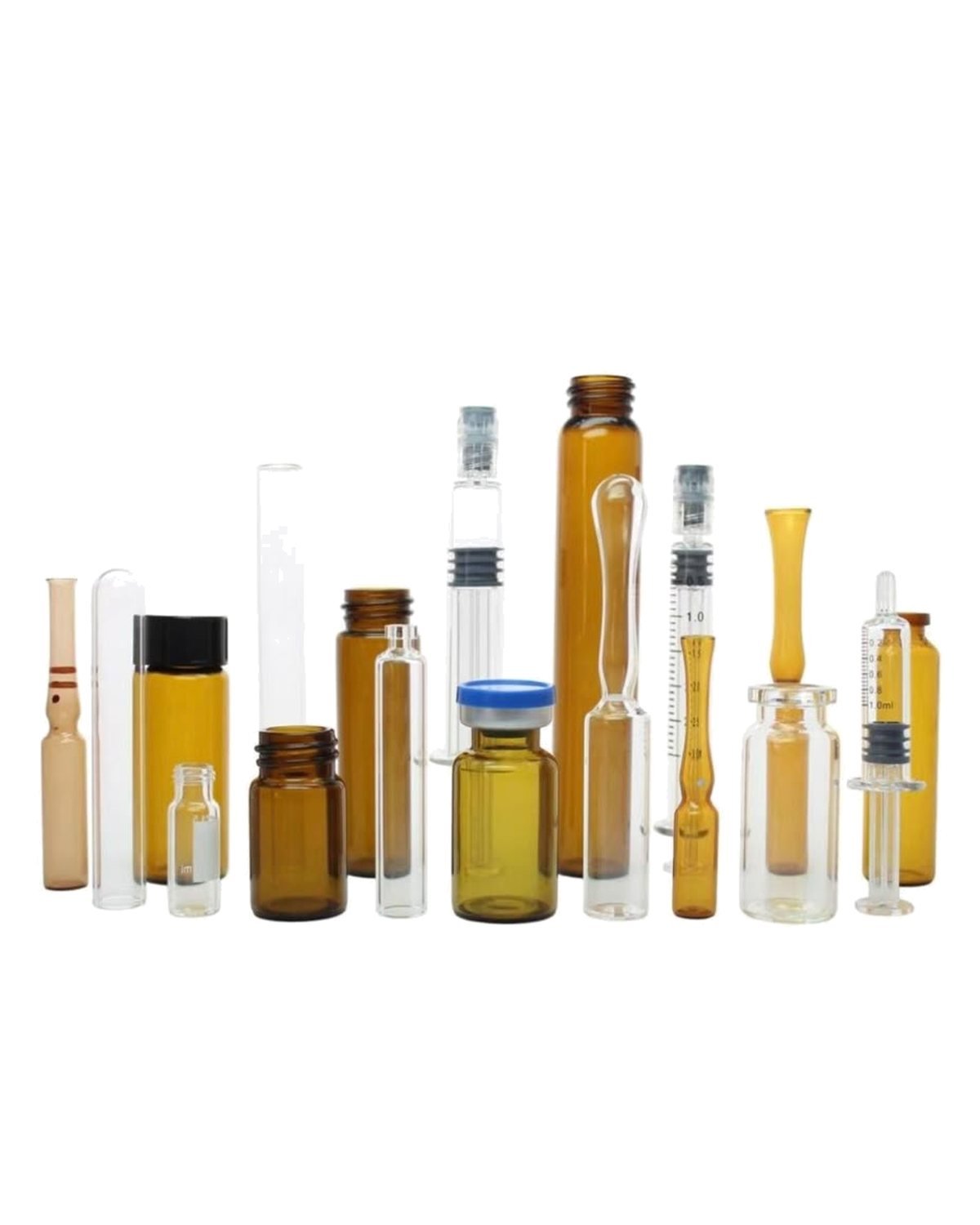 Maven amber and clear tubular glass vials, ampoules and cartridges