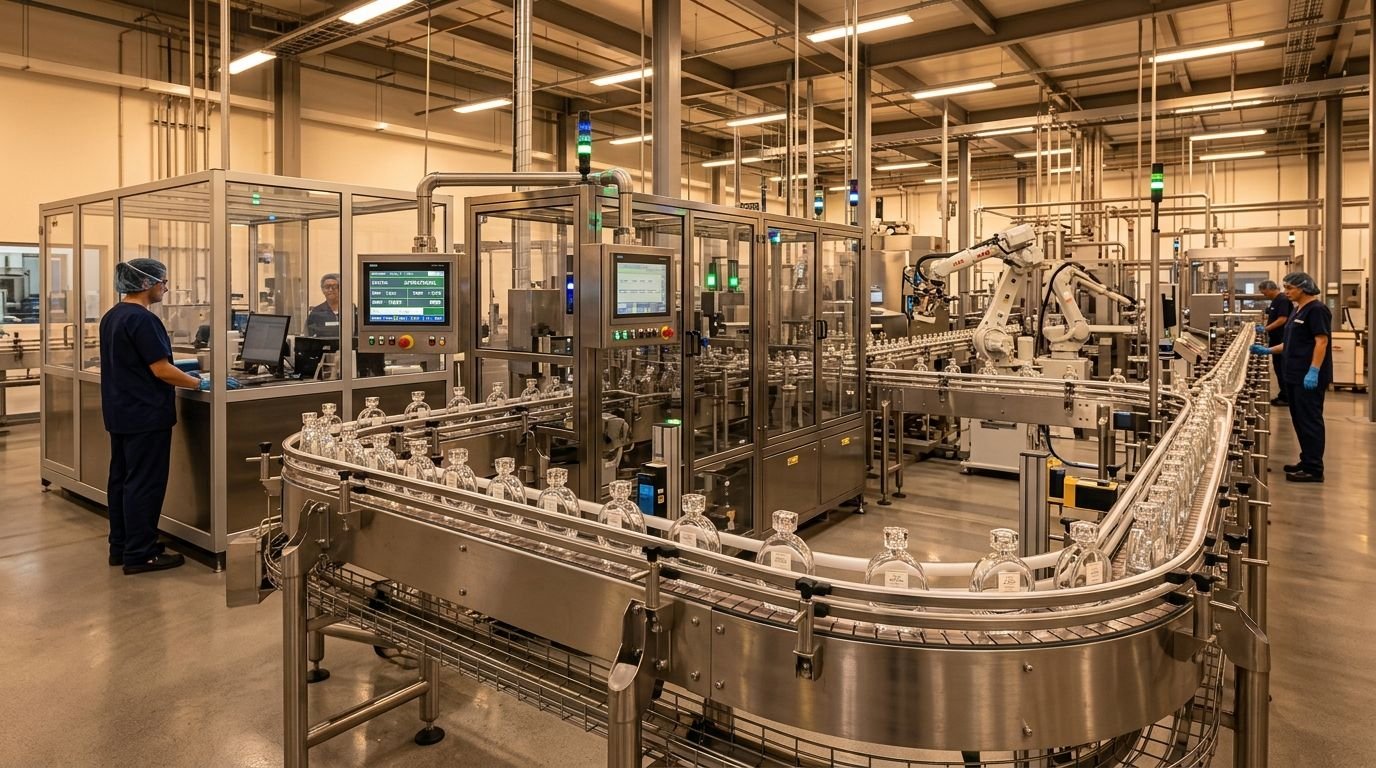 Packaging production line inside the Maven facility